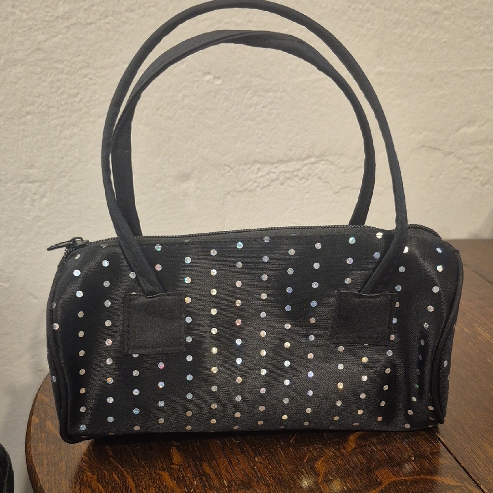 Black And Silver Sparkly Handbag